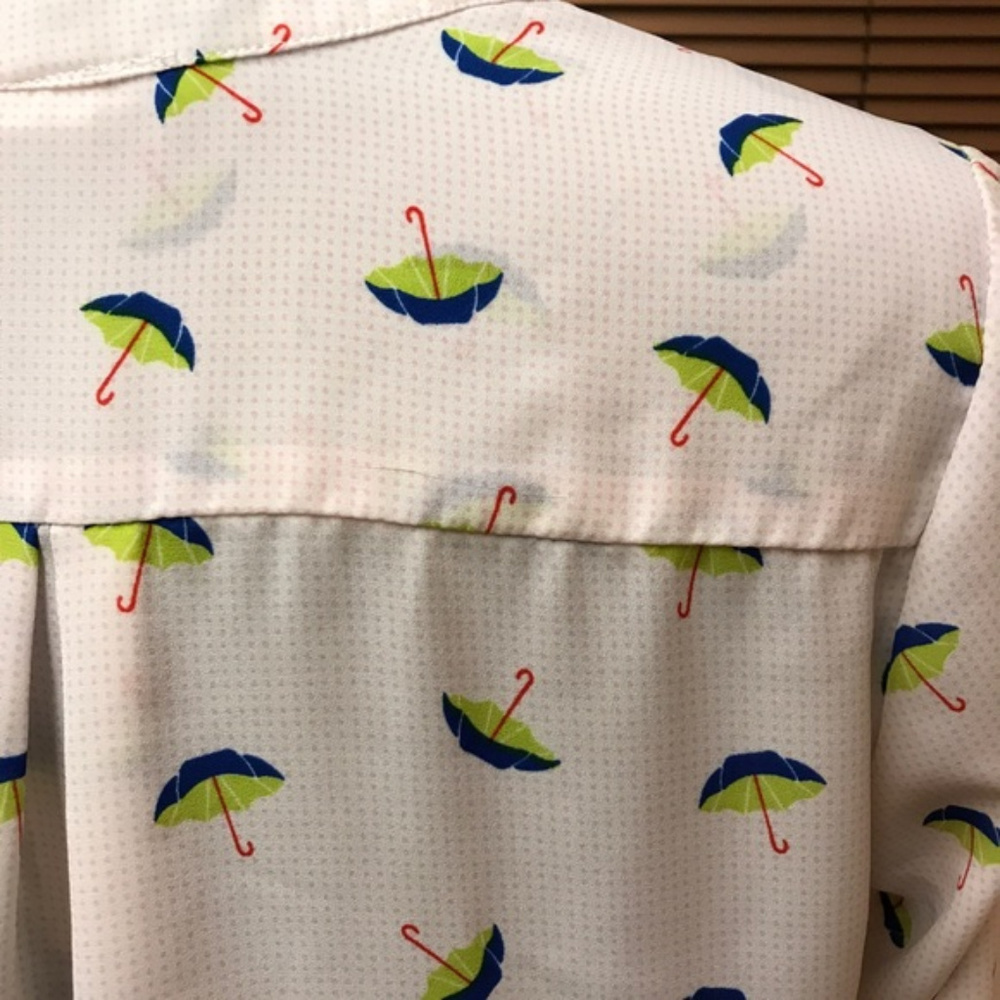 ModCloth blouse with umbrella dot print